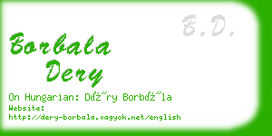 borbala dery business card